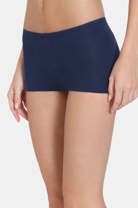 Zivame Girls Anti-Microbial Low Rise Full Coverage Boyshort Panty - Peagent Blue — image 3